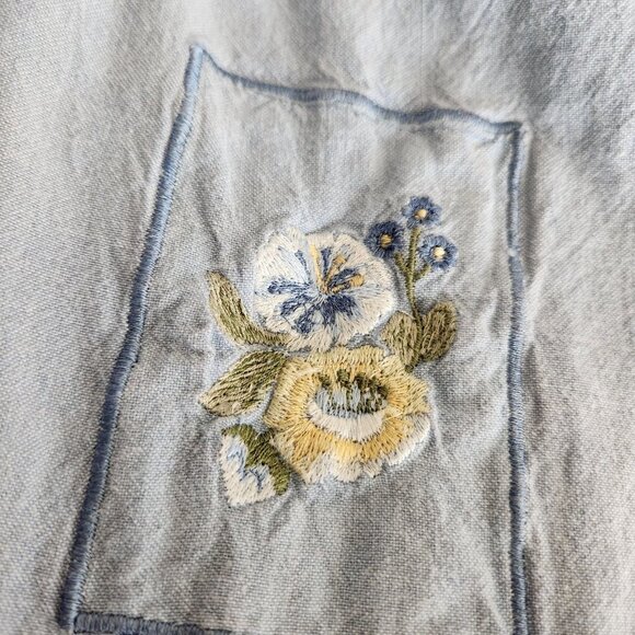 Donnkenny‎ Casual Womens Dress Size Large Blue 100% Cotton Side Slit Sleeveless - Picture 6 of 10